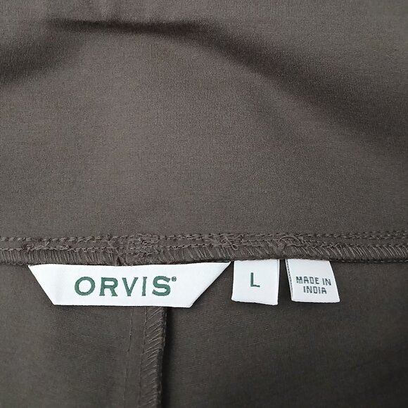 Orvis Pants Size Large Ponte Leggings Olive Green Stretch Yoga Hidden Pocket - Picture 6 of 8